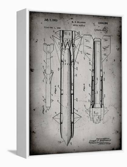 PP384-Faded Grey Aerial Missile Patent Poster-Cole Borders-Framed Premier Image Canvas