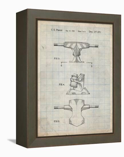 PP385-Antique Grid Parchment Skateboard Trucks Patent Poster-Cole Borders-Framed Premier Image Canvas