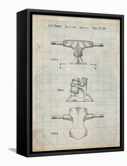 PP385-Antique Grid Parchment Skateboard Trucks Patent Poster-Cole Borders-Framed Premier Image Canvas