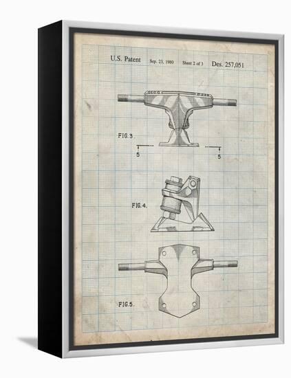 PP385-Antique Grid Parchment Skateboard Trucks Patent Poster-Cole Borders-Framed Premier Image Canvas