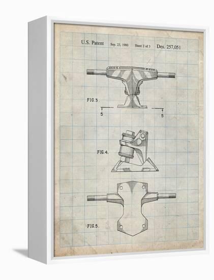 PP385-Antique Grid Parchment Skateboard Trucks Patent Poster-Cole Borders-Framed Premier Image Canvas