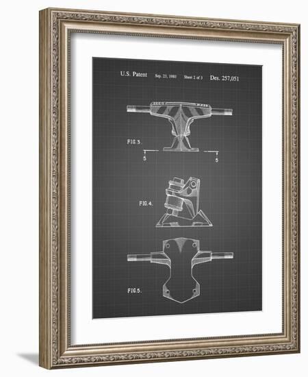 PP385-Black Grid Skateboard Trucks Patent Poster-Cole Borders-Framed Giclee Print