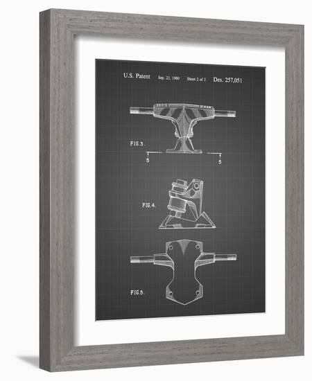 PP385-Black Grid Skateboard Trucks Patent Poster-Cole Borders-Framed Giclee Print