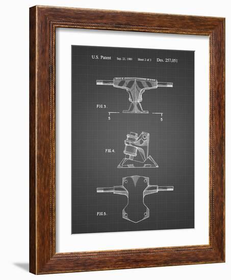 PP385-Black Grid Skateboard Trucks Patent Poster-Cole Borders-Framed Giclee Print