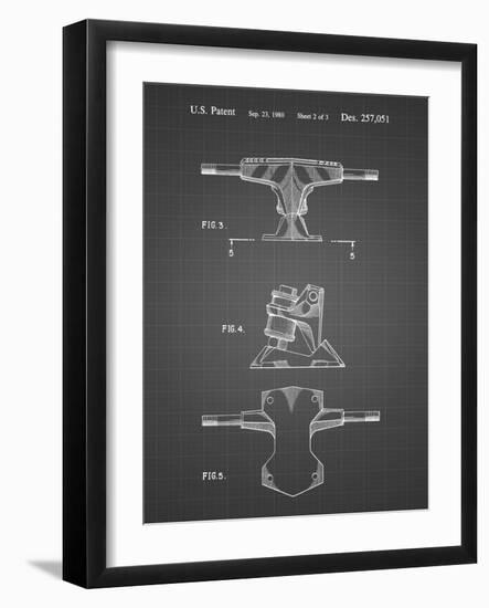 PP385-Black Grid Skateboard Trucks Patent Poster-Cole Borders-Framed Giclee Print