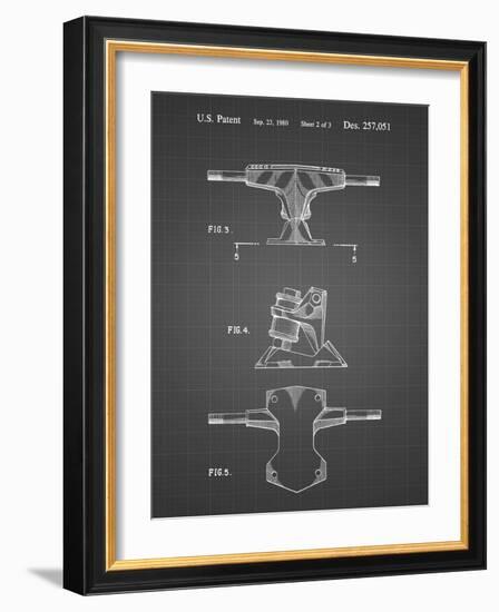 PP385-Black Grid Skateboard Trucks Patent Poster-Cole Borders-Framed Giclee Print