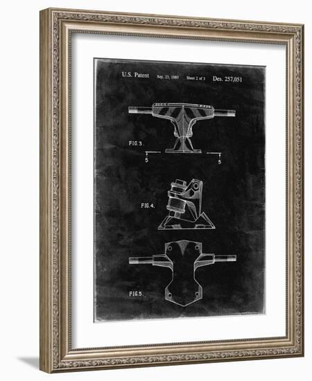 PP385-Black Grunge Skateboard Trucks Patent Poster-Cole Borders-Framed Giclee Print