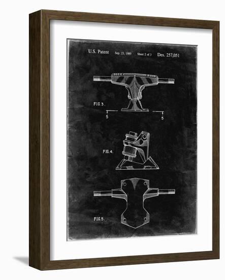 PP385-Black Grunge Skateboard Trucks Patent Poster-Cole Borders-Framed Giclee Print