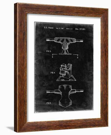 PP385-Black Grunge Skateboard Trucks Patent Poster-Cole Borders-Framed Giclee Print