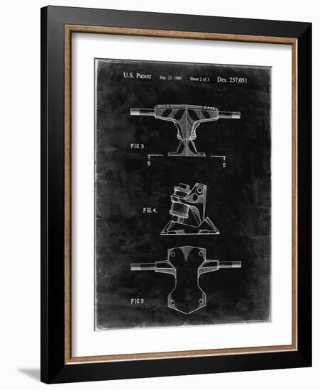 PP385-Black Grunge Skateboard Trucks Patent Poster-Cole Borders-Framed Giclee Print