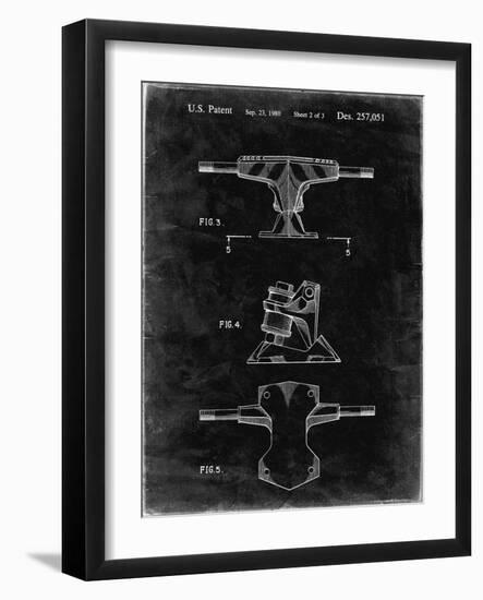 PP385-Black Grunge Skateboard Trucks Patent Poster-Cole Borders-Framed Giclee Print