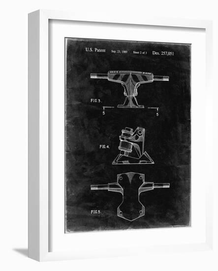 PP385-Black Grunge Skateboard Trucks Patent Poster-Cole Borders-Framed Giclee Print