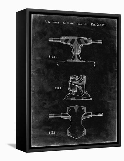 PP385-Black Grunge Skateboard Trucks Patent Poster-Cole Borders-Framed Premier Image Canvas