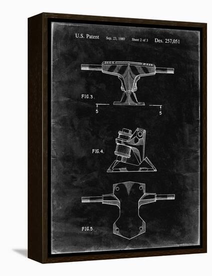 PP385-Black Grunge Skateboard Trucks Patent Poster-Cole Borders-Framed Premier Image Canvas