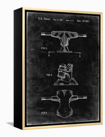 PP385-Black Grunge Skateboard Trucks Patent Poster-Cole Borders-Framed Premier Image Canvas