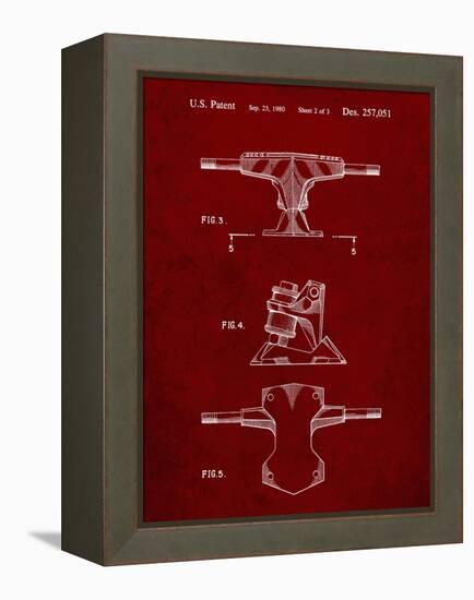 PP385-Burgundy Skateboard Trucks Patent Poster-Cole Borders-Framed Premier Image Canvas