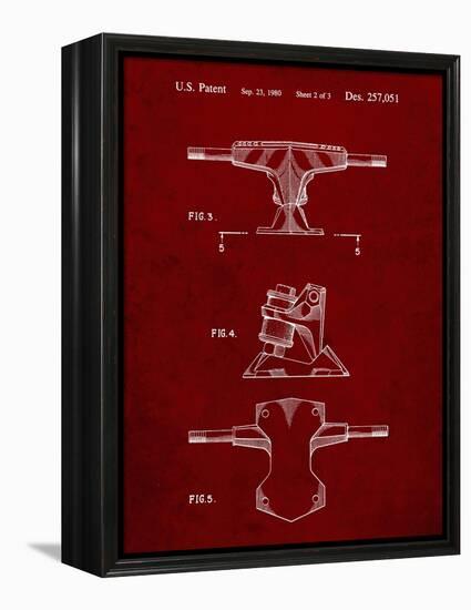 PP385-Burgundy Skateboard Trucks Patent Poster-Cole Borders-Framed Premier Image Canvas