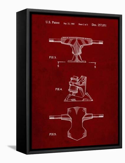 PP385-Burgundy Skateboard Trucks Patent Poster-Cole Borders-Framed Premier Image Canvas