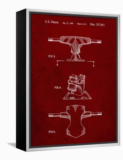 PP385-Burgundy Skateboard Trucks Patent Poster-Cole Borders-Framed Premier Image Canvas