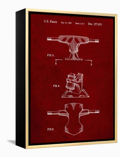 PP385-Burgundy Skateboard Trucks Patent Poster-Cole Borders-Framed Premier Image Canvas