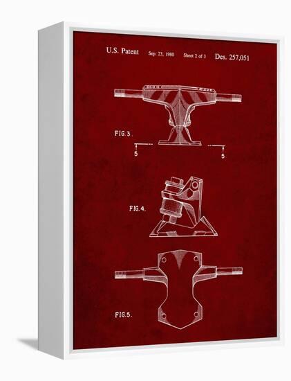 PP385-Burgundy Skateboard Trucks Patent Poster-Cole Borders-Framed Premier Image Canvas