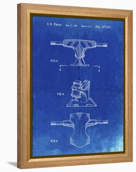 PP385-Faded Blueprint Skateboard Trucks Patent Poster-Cole Borders-Framed Premier Image Canvas