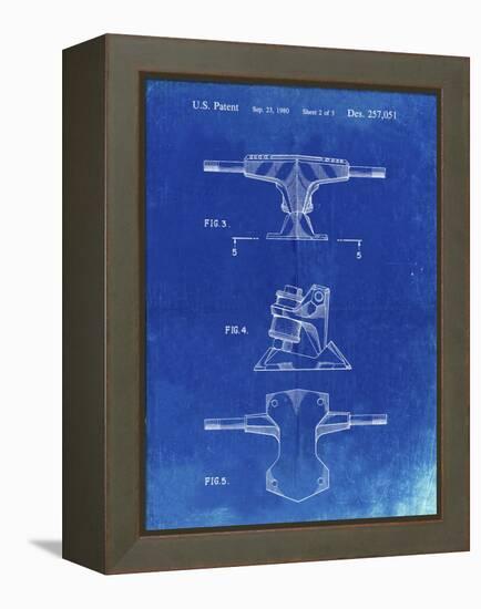 PP385-Faded Blueprint Skateboard Trucks Patent Poster-Cole Borders-Framed Premier Image Canvas