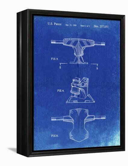 PP385-Faded Blueprint Skateboard Trucks Patent Poster-Cole Borders-Framed Premier Image Canvas