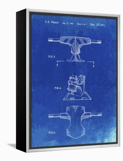 PP385-Faded Blueprint Skateboard Trucks Patent Poster-Cole Borders-Framed Premier Image Canvas