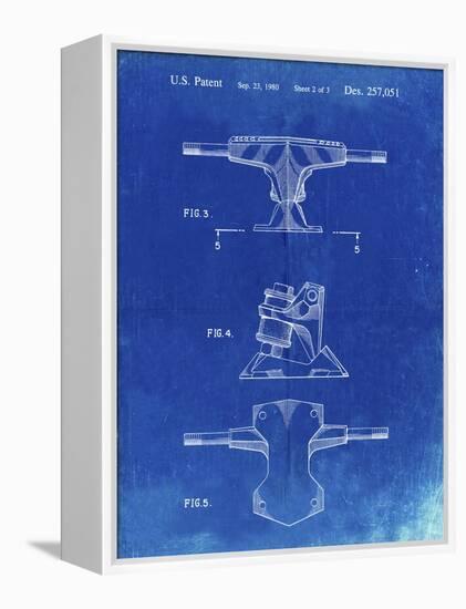 PP385-Faded Blueprint Skateboard Trucks Patent Poster-Cole Borders-Framed Premier Image Canvas