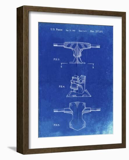 PP385-Faded Blueprint Skateboard Trucks Patent Poster-Cole Borders-Framed Giclee Print