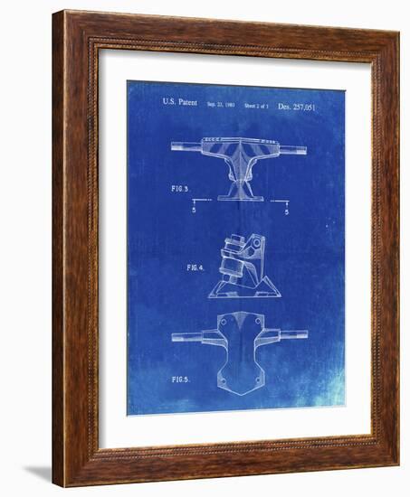 PP385-Faded Blueprint Skateboard Trucks Patent Poster-Cole Borders-Framed Giclee Print