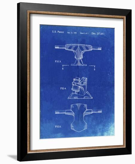 PP385-Faded Blueprint Skateboard Trucks Patent Poster-Cole Borders-Framed Giclee Print