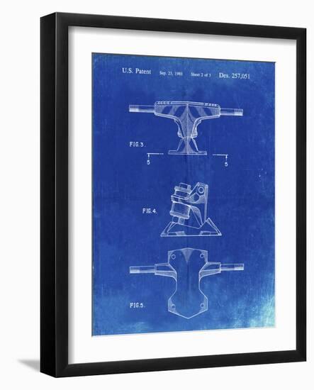 PP385-Faded Blueprint Skateboard Trucks Patent Poster-Cole Borders-Framed Giclee Print