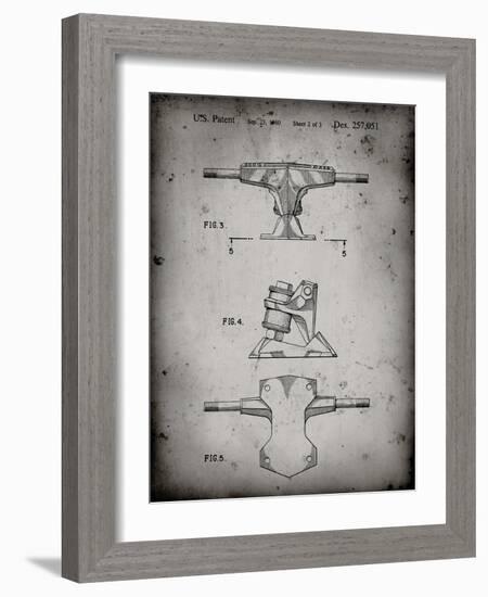 PP385-Faded Grey Skateboard Trucks Patent Poster-Cole Borders-Framed Giclee Print