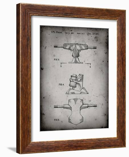 PP385-Faded Grey Skateboard Trucks Patent Poster-Cole Borders-Framed Giclee Print