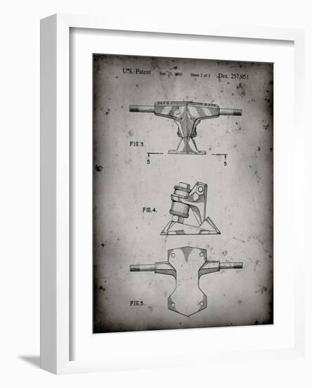 PP385-Faded Grey Skateboard Trucks Patent Poster-Cole Borders-Framed Giclee Print