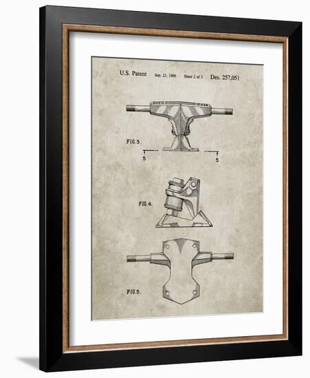 PP385-Sandstone Skateboard Trucks Patent Poster-Cole Borders-Framed Giclee Print