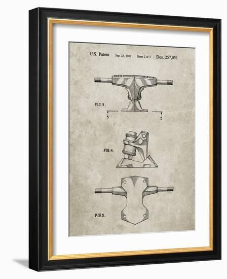 PP385-Sandstone Skateboard Trucks Patent Poster-Cole Borders-Framed Giclee Print