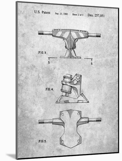 PP385-Slate Skateboard Trucks Patent Poster-Cole Borders-Mounted Giclee Print