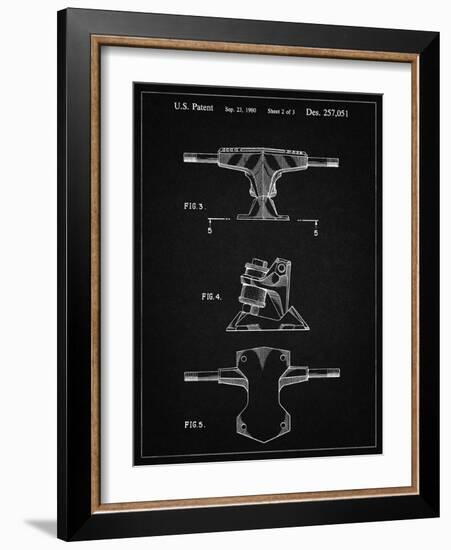 PP385-Vintage Black Skateboard Trucks Patent Poster-Cole Borders-Framed Giclee Print