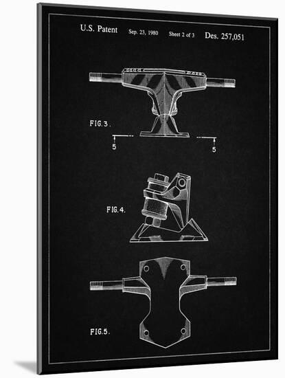 PP385-Vintage Black Skateboard Trucks Patent Poster-Cole Borders-Mounted Giclee Print