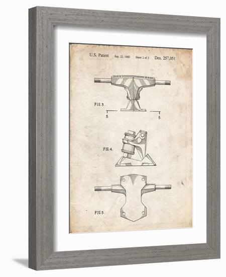 PP385-Vintage Parchment Skateboard Trucks Patent Poster-Cole Borders-Framed Giclee Print