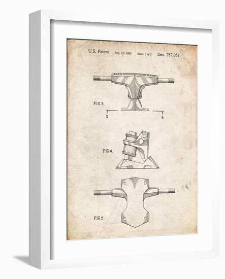 PP385-Vintage Parchment Skateboard Trucks Patent Poster-Cole Borders-Framed Giclee Print