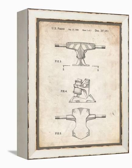 PP385-Vintage Parchment Skateboard Trucks Patent Poster-Cole Borders-Framed Premier Image Canvas