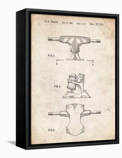 PP385-Vintage Parchment Skateboard Trucks Patent Poster-Cole Borders-Framed Premier Image Canvas