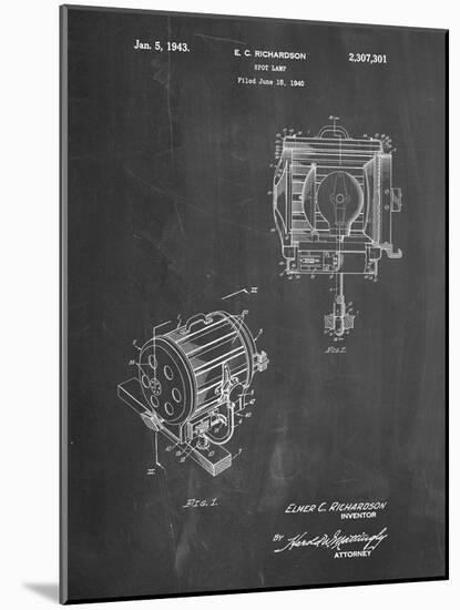 PP387-Chalkboard Movie Set Lighting Patent Poster-Cole Borders-Mounted Giclee Print