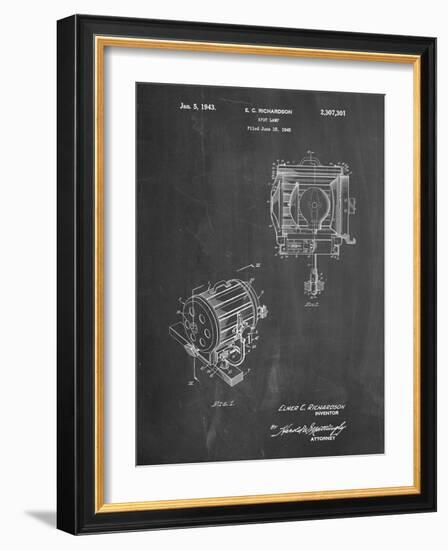 PP387-Chalkboard Movie Set Lighting Patent Poster-Cole Borders-Framed Giclee Print