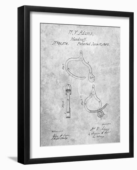 PP389-Slate Vintage Police Handcuffs Patent Poster-Cole Borders-Framed Giclee Print