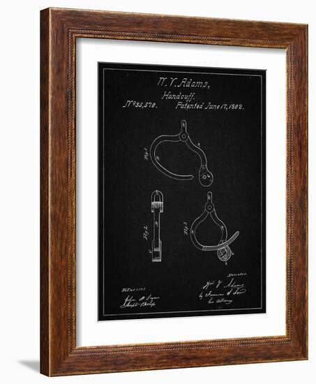 PP389-Vintage Black Vintage Police Handcuffs Patent Poster-Cole Borders-Framed Giclee Print